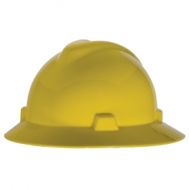 MSA 475366 V-Gard Full Brim Hard Hat - Fas-Trac Suspension - Yellow-MSA Hard Hats